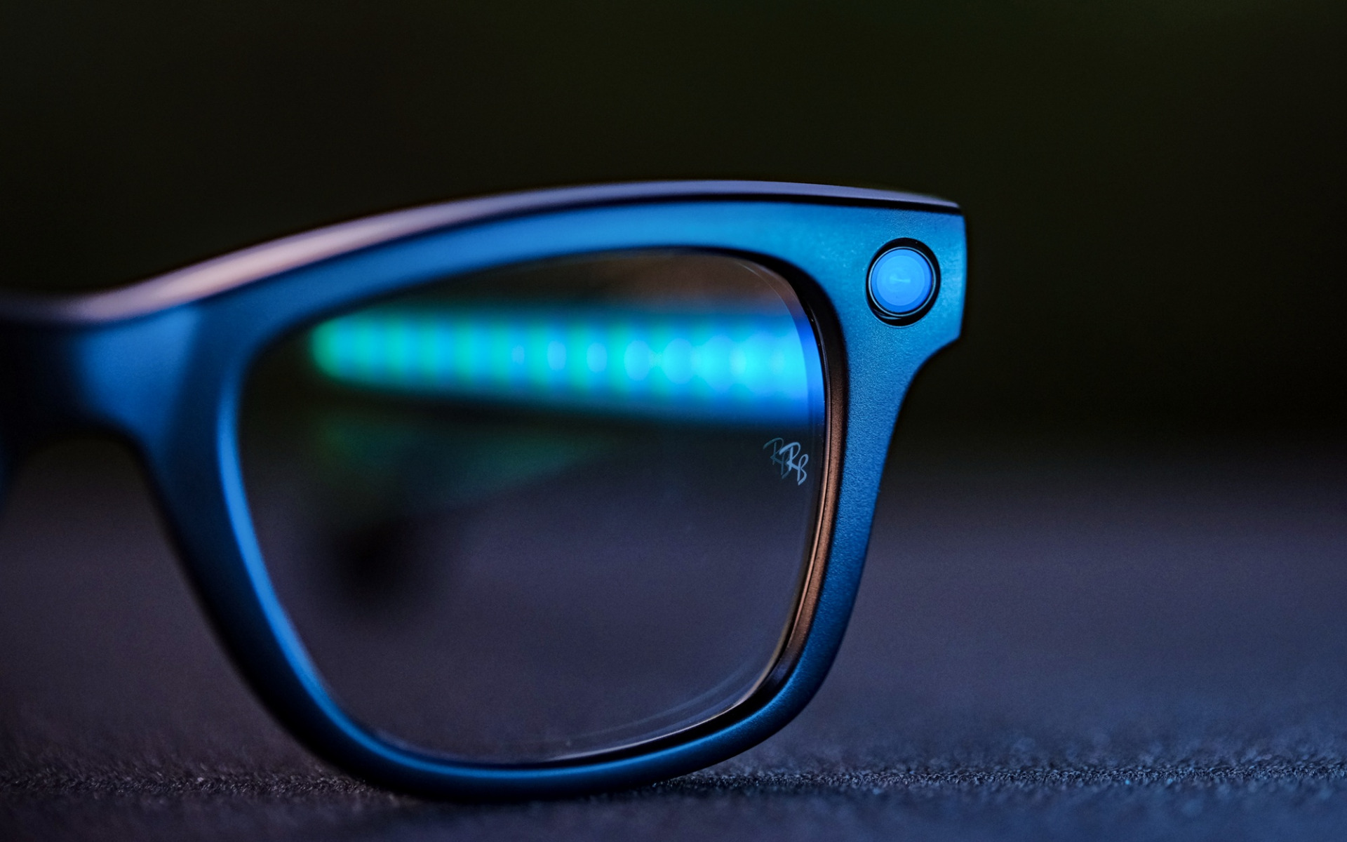 Close-up of the camera on the Ray-Ban Meta Wayfarer Gen 2